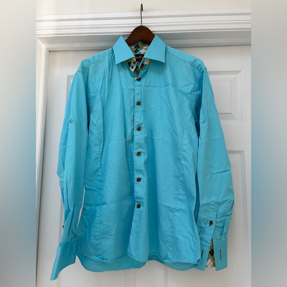 BERTIGO Blue button down shirt